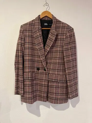ZARA 체크 무늬 테일러드 자켓