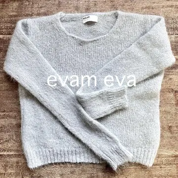 evam eva 에바 에바 라이트 그레이 알파카 니트