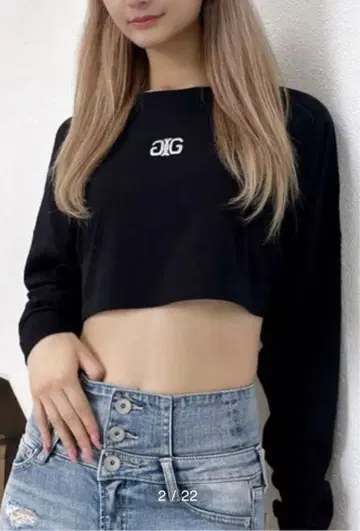 GYDA GLITTER 숏 롱T 상의