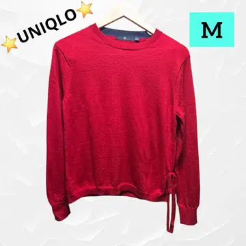 유니클로 캐시미어 100% 스웨터 사이드 리본 포함 긴팔 니트 겨울