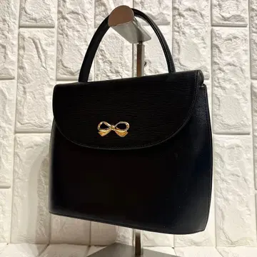 컨디션 최상 하나에모리 클래시컬 포멀 핸드백 올 가죽 블랙