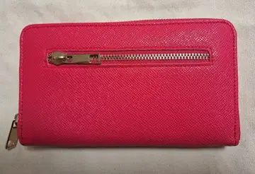 핑크 장지갑 심플한 디자인