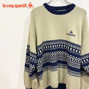 le coq sportif 르꼬끄 골프 기하학 패턴 니트 스웨터 M