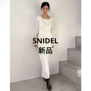 [ 택 포함 새상품 ] SNIDEL 드레이프 백 새틴 롱 원피스