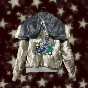 90s 케이프 칼라 퍼 자켓 y2k 그런지