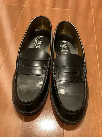 HARUTA 블랙 가죽 로퍼 27.0cm