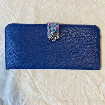 HARUBE 교토 나니와야 장지갑 유젠 염색 에나멜 파랑