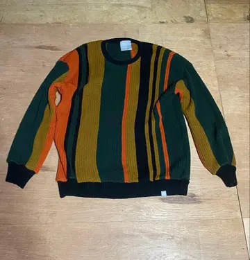 앙게네임 스트라이프 리브 스웨터