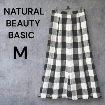 NATURAL BEAUTY BASIC 슬라브 깅엄 체크 스커트 M