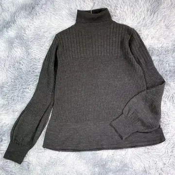 TELAST [ 40 ] 터틀넥 니트 다크 그레이 얇은 소재 빅 사이즈