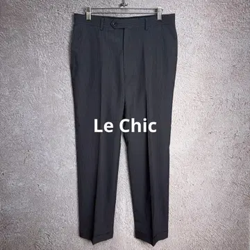 Le Chic 슬랙스 밑단 버튼 롤업 울 100% 그레이