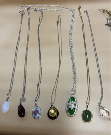 칠보 세공, 비취, 유리 외 목걸이 7세트 다양한 디자인 69