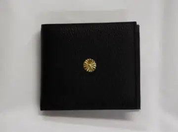 나가타초 국화 문장 천연 가죽 이단 접이식 지갑