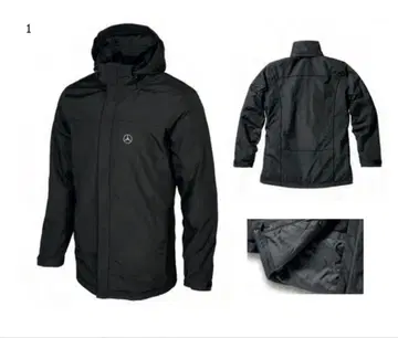 Mercedes-Benz 벤츠 남성용 윈터 후드티 나일론 블랙 XL