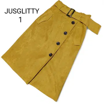 JUSGLITTY 저스길리티 머스타드 타이트 스커트