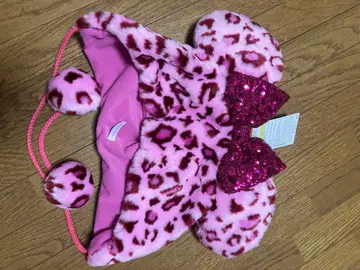 디즈니 핑크 레오파드 무늬 팬캡