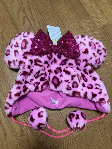 디즈니 핑크 레오파드 무늬 팬캡