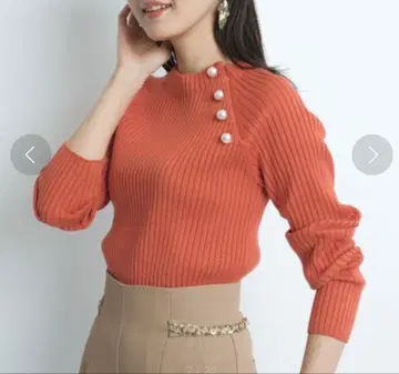 새상품급! JUSGLITTY 사이드 펄 와이드 리브 니트 사이즈 2 M