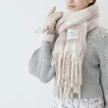 컨디션 최상 JILL by JILL STUART 체크 루프 얀 머플러