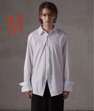 GRANCY 그랑시 더블 커프스 디자인 커브 라인 셔츠 화이트 M