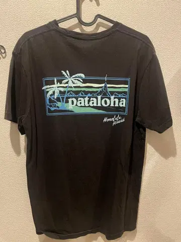 [빈티지] patagonia 블랙 T셔츠 S 파타로하