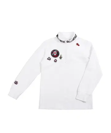 미사용 GREEDMONSTER 자카드 스탠드 카라 풀오버 골프웨어