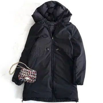 새상품급 뷰티앤유스 리버서블 롱 다운 코트 블랙 x 그레이 M