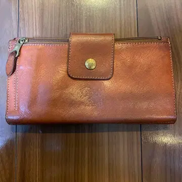 브라운 가죽 장지갑 IL BISONTE 천연 가죽