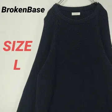 BrokenBase 브로큰베이스 니트 스웨터 코튼 L 네이비