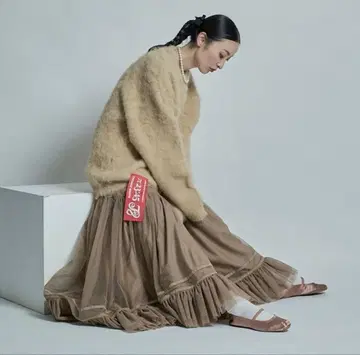 택 포함 새상품 토마스 마그파이 발레리나 스커트 카페