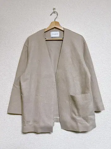 [ 정가 27,500엔 ] 스무스 V넥 숏코트 W 베이지 새상품급