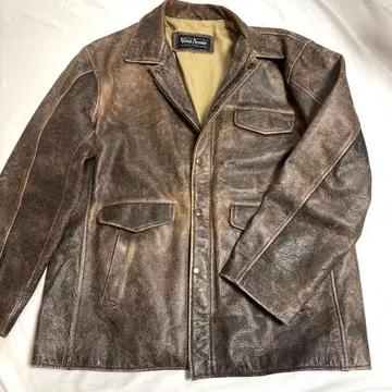 Wind Armor 천연 가죽 브라운 자켓