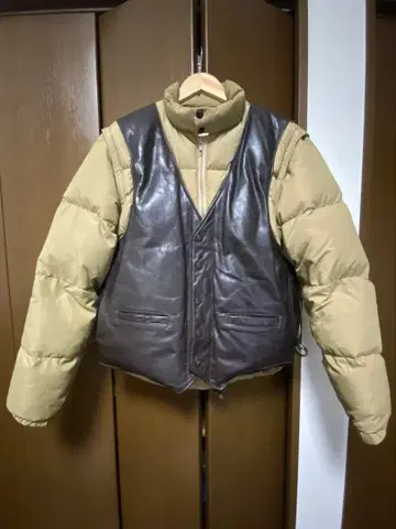 Schott NYC 가죽 다운 자켓