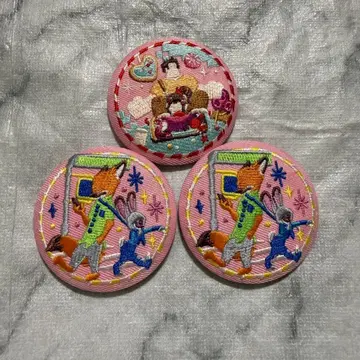 디즈니 자수 캔뱃지 2 주토피아 슈가러쉬