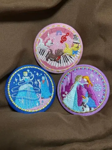디즈니 자수 캔뱃지 3개 세트