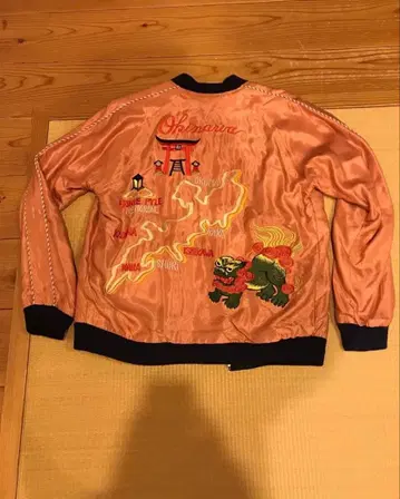 오키나와 자수 스카잔 (핑크 블랙)