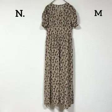 N. 꽃무늬 반팔 개더 롱 원피스 데이트 코디 페미닌