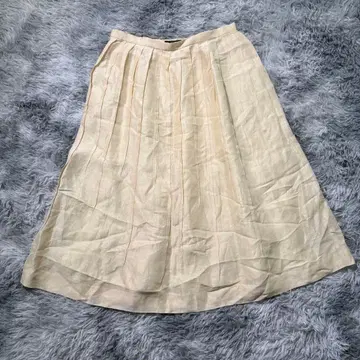 마담 조콘다 플리츠 스커트 L 상당 크림 안감 포함 면 혼방