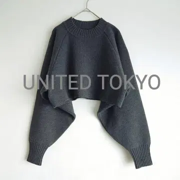 새상품급 UNITED TOKYO 크롭 니트 래글런 슬리브 일본제