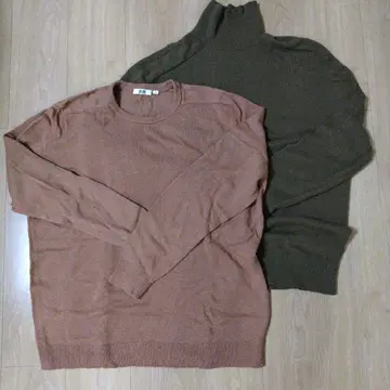 크레이프 울 터틀넥 스웨터 2장 세트