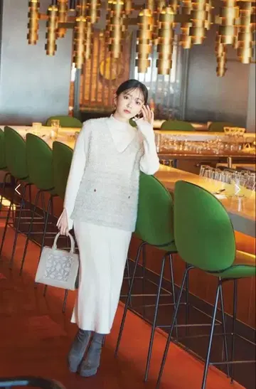 프로포션 바디 드레싱 트위드 니트 베스트 원피스