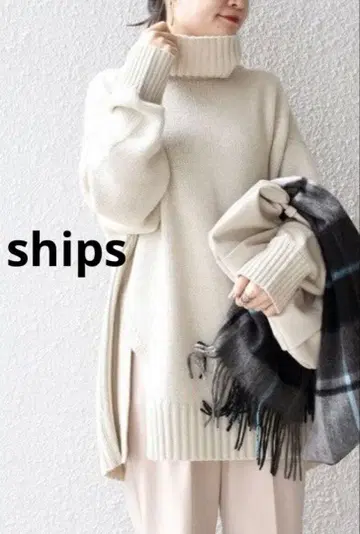 ships 쉽스 터틀넥 니트 M 아이보리