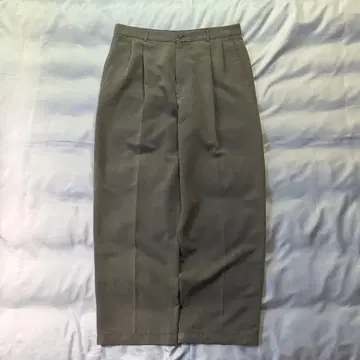 90s 빈티지 헤링본 직조 레이온 투 턱 와이드 슬랙스