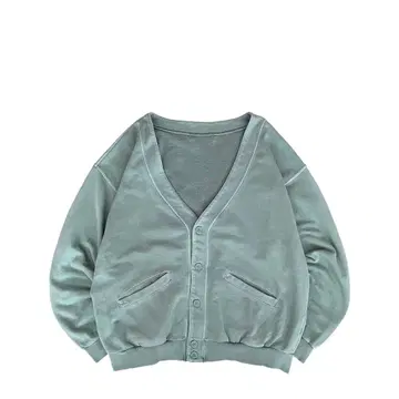 [새상품급] USED 00s~ 맨투맨 가디건 페이드 그린 코튼