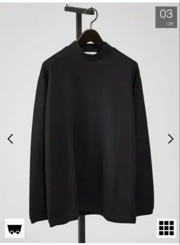 아바하우스 실키 터치 라이트 종이상자 모크넥 롱 T 블랙 이번 시즌