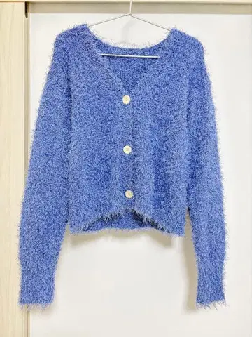 로리즈팜 라메 샤기 가디건