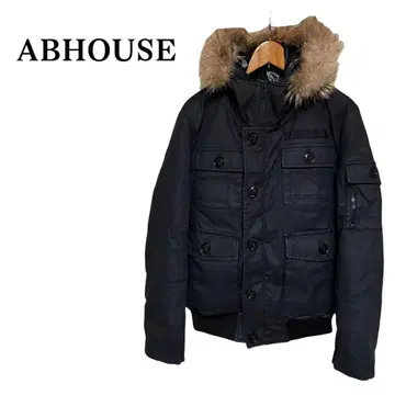 ABHOUSE 다운 자켓 3 퍼 후드 L 블랙 아바하우스