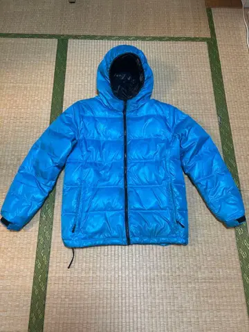 Champion 후드 부착 다운 자켓 파랑