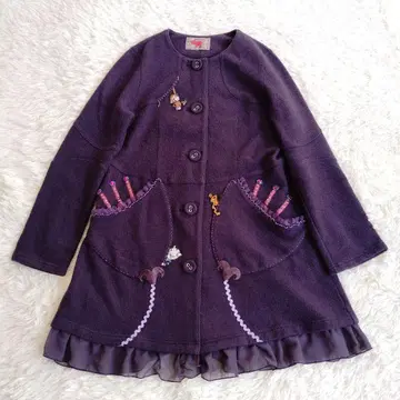 알베로베로 노카라 울 코트 돼지 자수