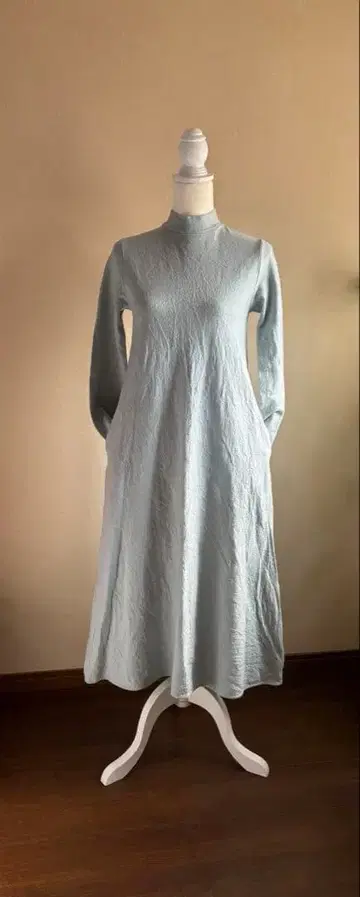 H 유나이티드 애로우즈 융모 울 블루 롱 원피스